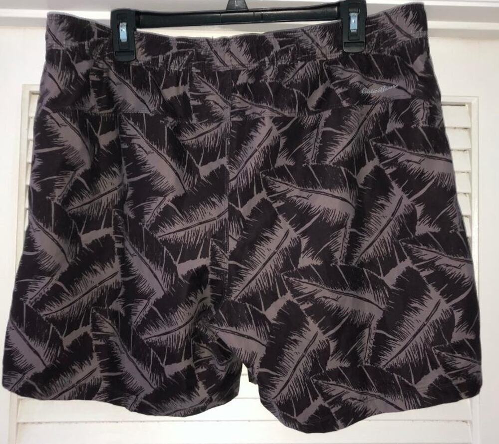 Men's Eddie Bauer Swim Trunks Swim Shorts Black/Gray Size Large